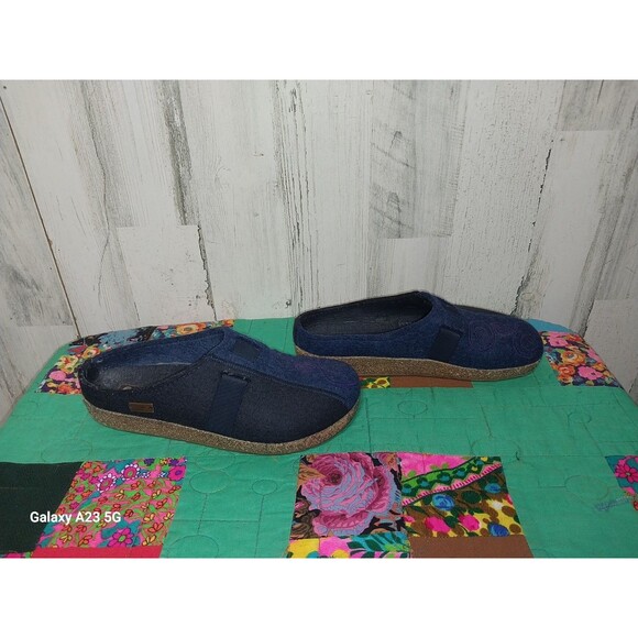Haflinger Grizzly Magic Swirl Wool Blue Slip On Clog Shoe Womens Size 42 - Picture 4 of 7
